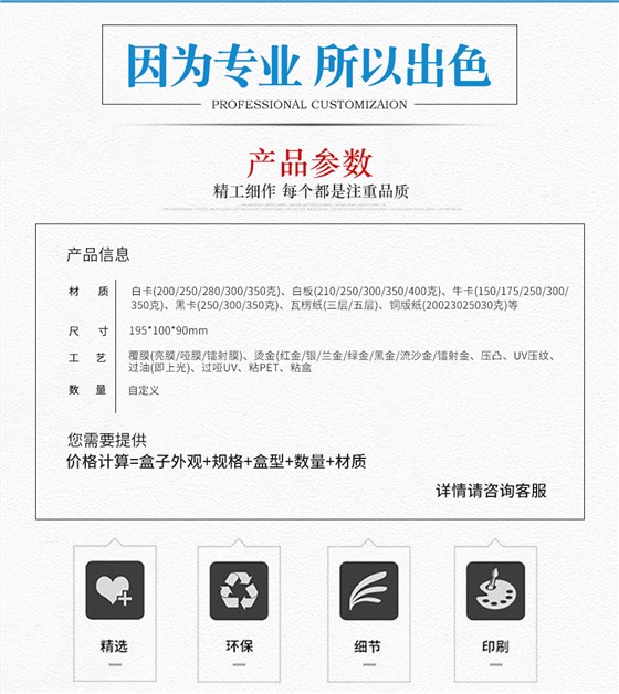 口罩彩盒产品参数