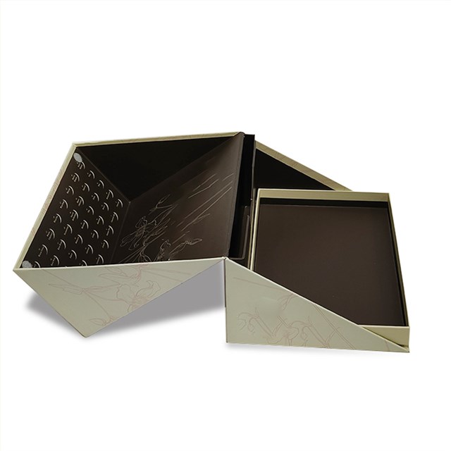 水墨花包装盒斜切磁吸翻盖礼盒