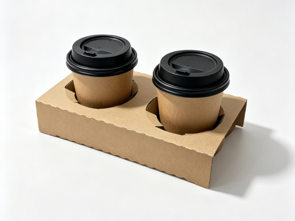 瓦楞纸杯托2杯双奶茶咖啡杯托定制可撕